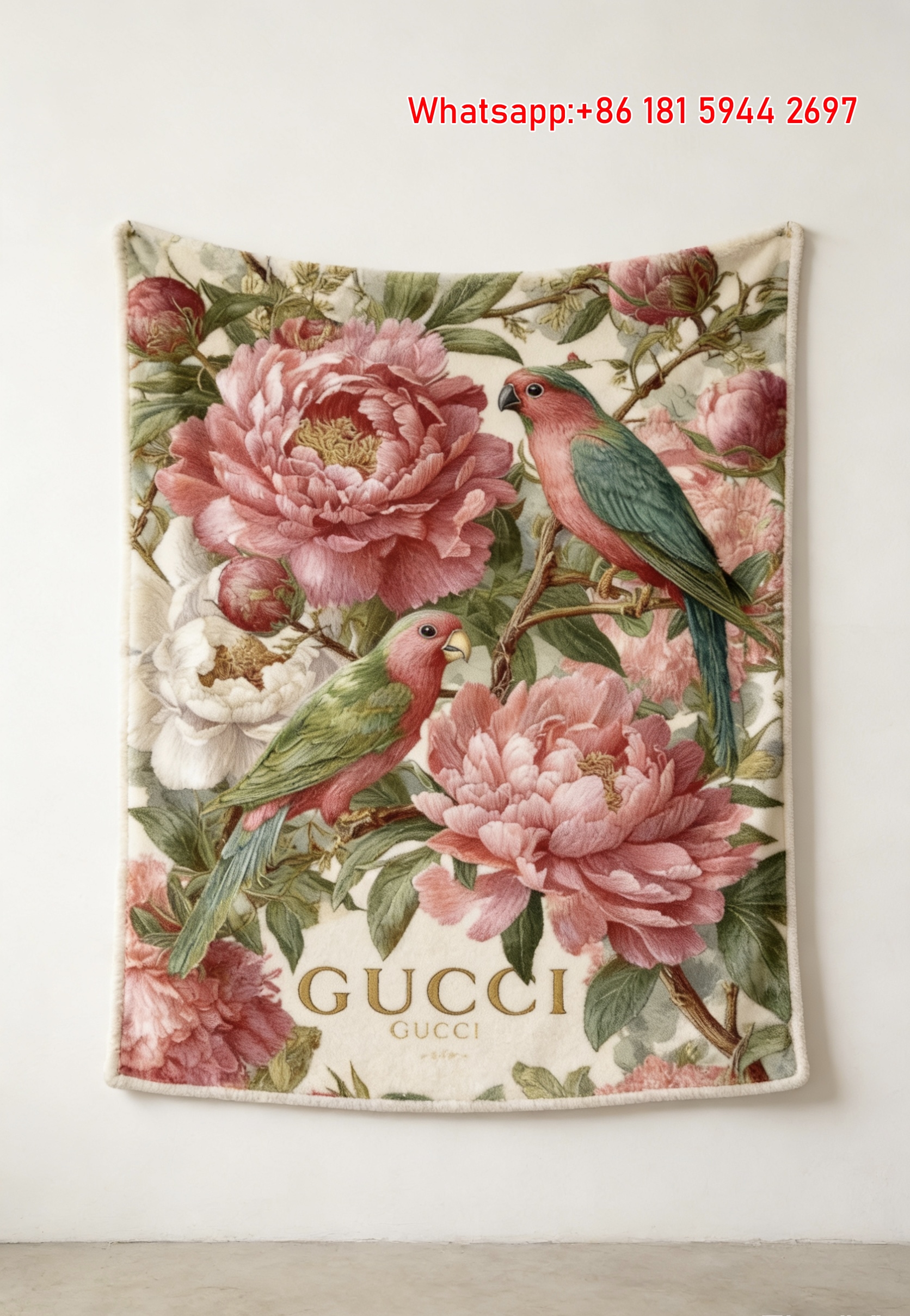 Gucci Botanical Birds throw blankets Peony & Parrot Tapestry IMG_2795